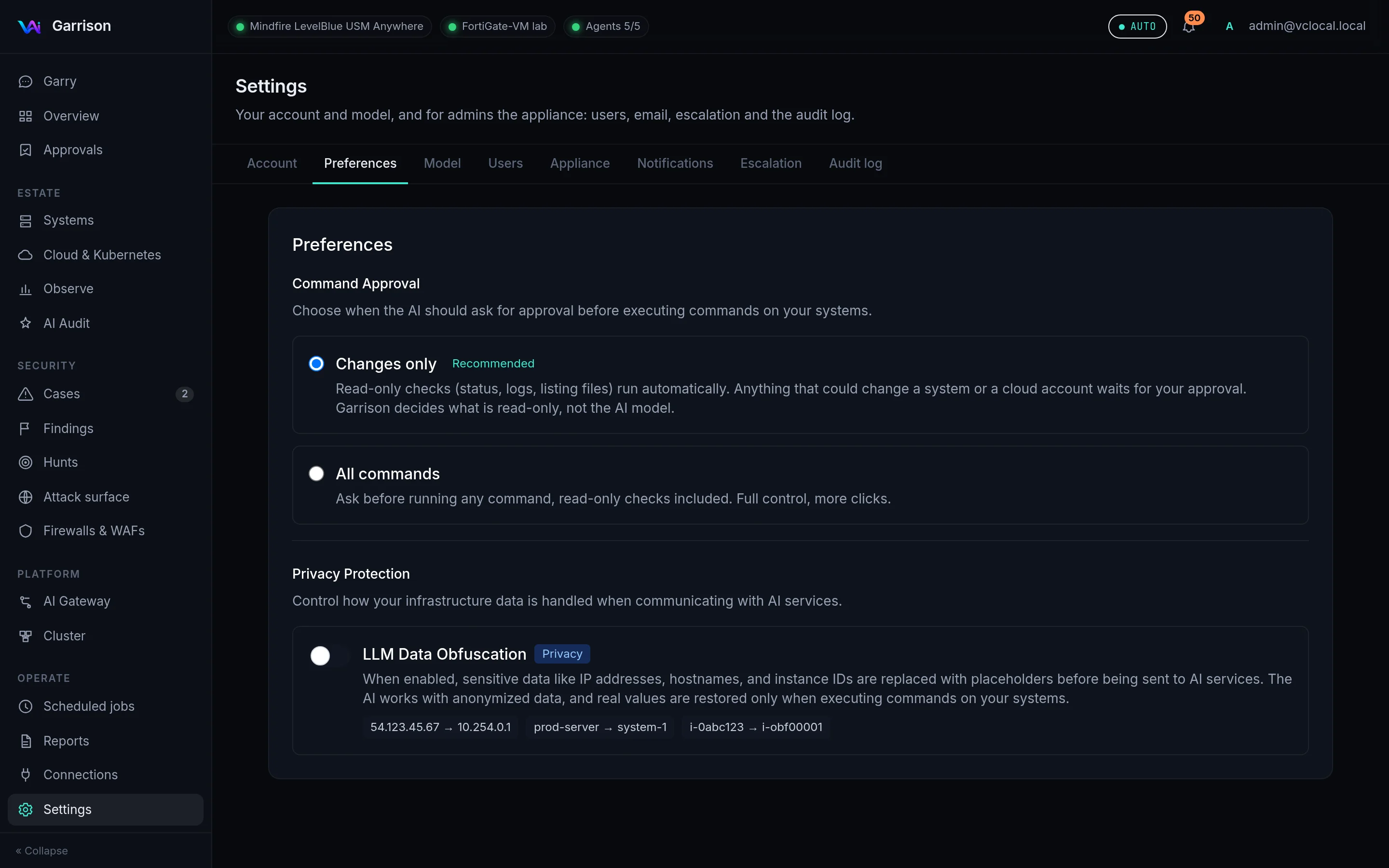 Settings → Preferences
